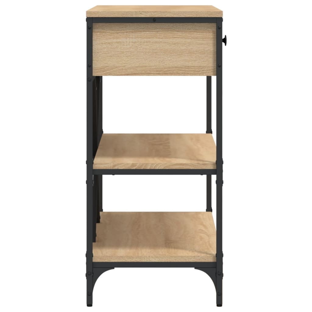 Tavolino Consolle Cassetti e Ripiani Rovere Sonoma Multistrato - homemem39