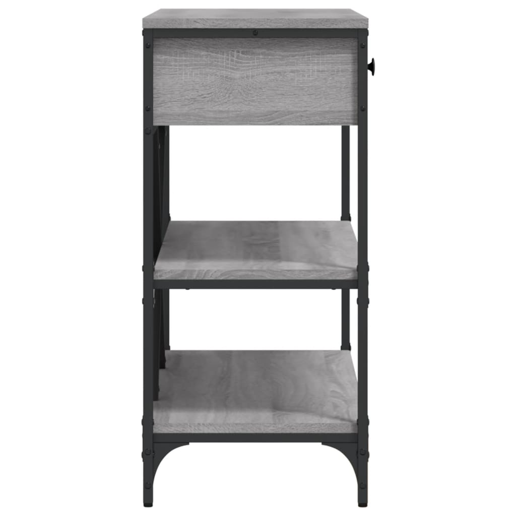 Tavolino Consolle Cassetti e Ripiani Grigio Sonoma Multistrato - homemem39