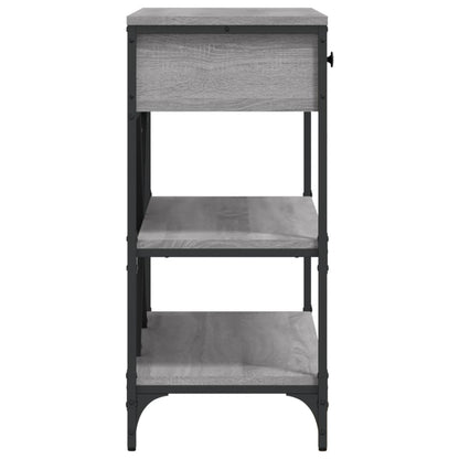 Tavolino Consolle Cassetti e Ripiani Grigio Sonoma Multistrato - homemem39