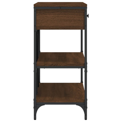 Tavolino Consolle Cassetti e Ripiani Rovere Marrone Multistrato - homemem39