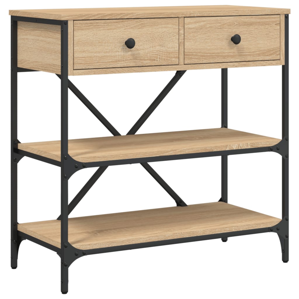 Tavolino Consolle Rovere Sonoma 75x34,5x75cm Legno Multistrato | homemem39