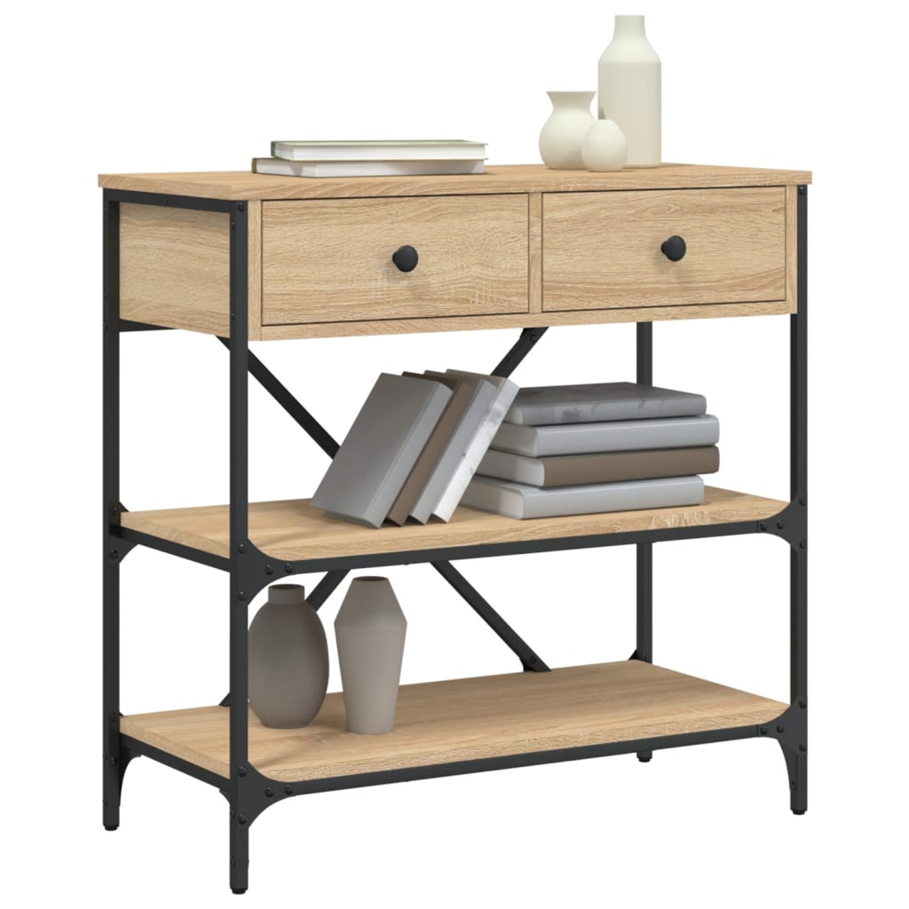 Tavolino Consolle Rovere Sonoma 75x34,5x75cm Legno Multistrato