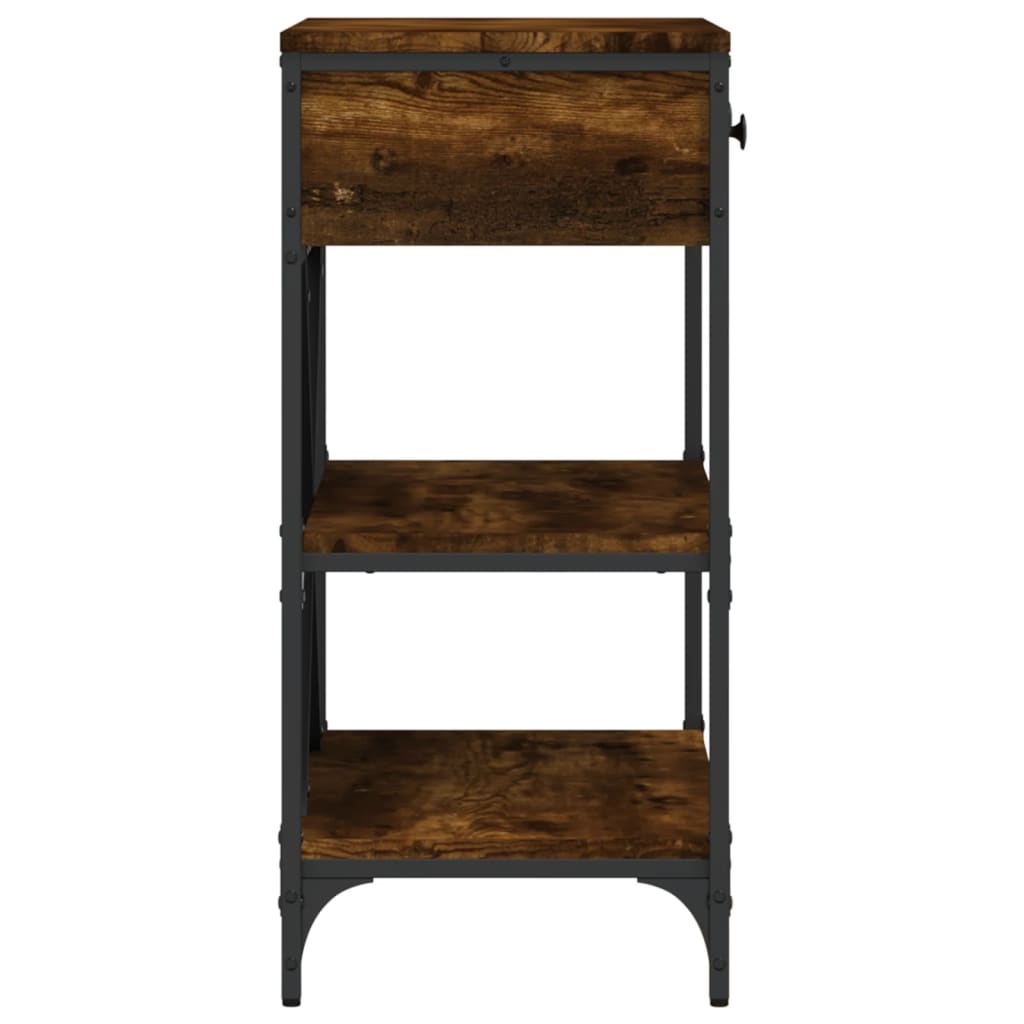 Tavolino Consolle Rovere Fumo 75x34,5x75cm Legno Multistrato - homemem39