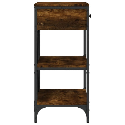 Tavolino Consolle Rovere Fumo 75x34,5x75cm Legno Multistrato - homemem39