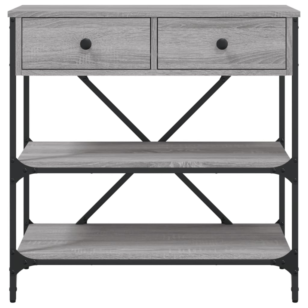 Tavolino Consolle Grigio Sonoma 75x34,5x75cm Legno Multistrato - homemem39