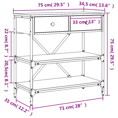 Tavolino Consolle Grigio Sonoma 75x34,5x75cm Legno Multistrato | homemem39