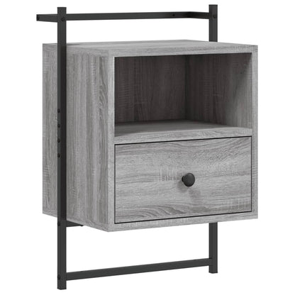 Comodino a Muro Grigio Sonoma 40x30x61 cm Legno Multistrato - homemem39