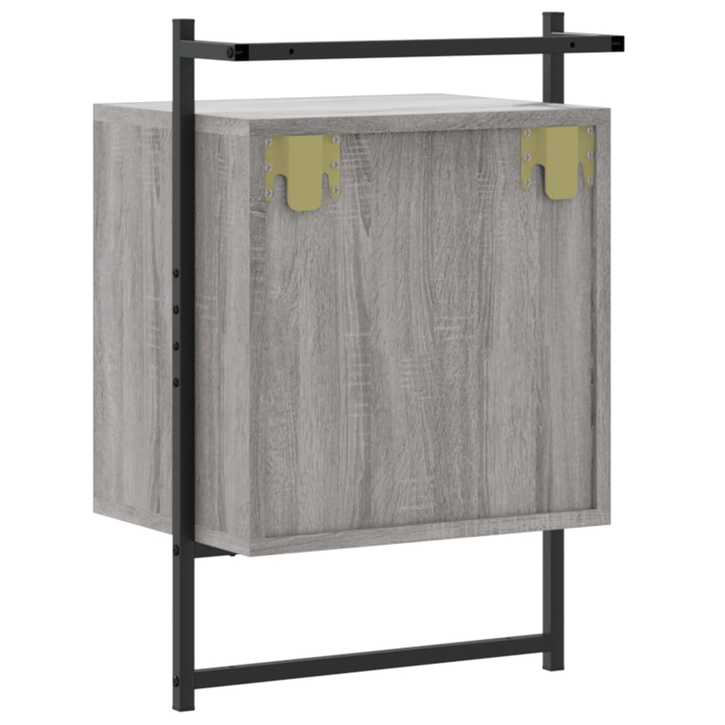 Comodino a Muro Grigio Sonoma 40x30x61 cm Legno Multistrato - homemem39