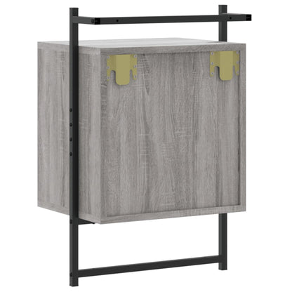 Comodino a Muro Grigio Sonoma 40x30x61 cm Legno Multistrato - homemem39
