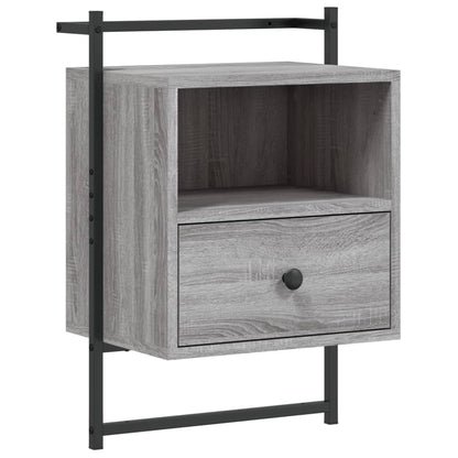 Comodini a Muro 2 pz Grigio Sonoma 40x30x61cm Legno Multistrato - homemem39