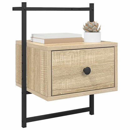 Comodino a Muro Rovere Sonoma 35x30x51 cm Legno Multistrato