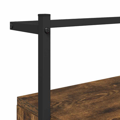 Comodino a Muro Rovere Fumo 35x30x51 cm Legno Multistrato
