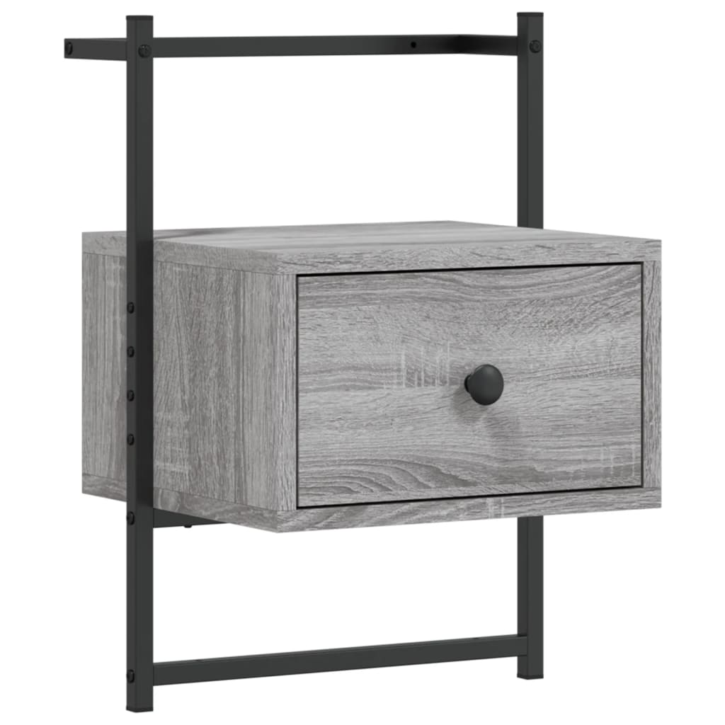 Comodino a Muro Grigio Sonoma 35x30x51 cm Legno Multistrato - homemem39