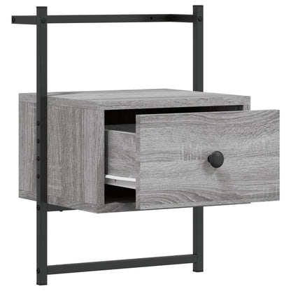 Comodino a Muro Grigio Sonoma 35x30x51 cm Legno Multistrato - homemem39