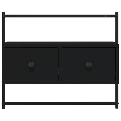 Mobile TV a Muro Nero 60,5x30x51 cm in Legno Multistrato - homemem39