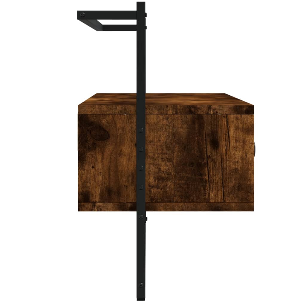 Mobile TV a Muro Rovere Fumo 100,5x30x51 cm Legno Multistrato - homemem39