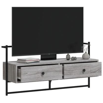 Mobile TV a Muro Grigio Sonoma 100,5x30x51 cm Legno Multistrato - homemem39