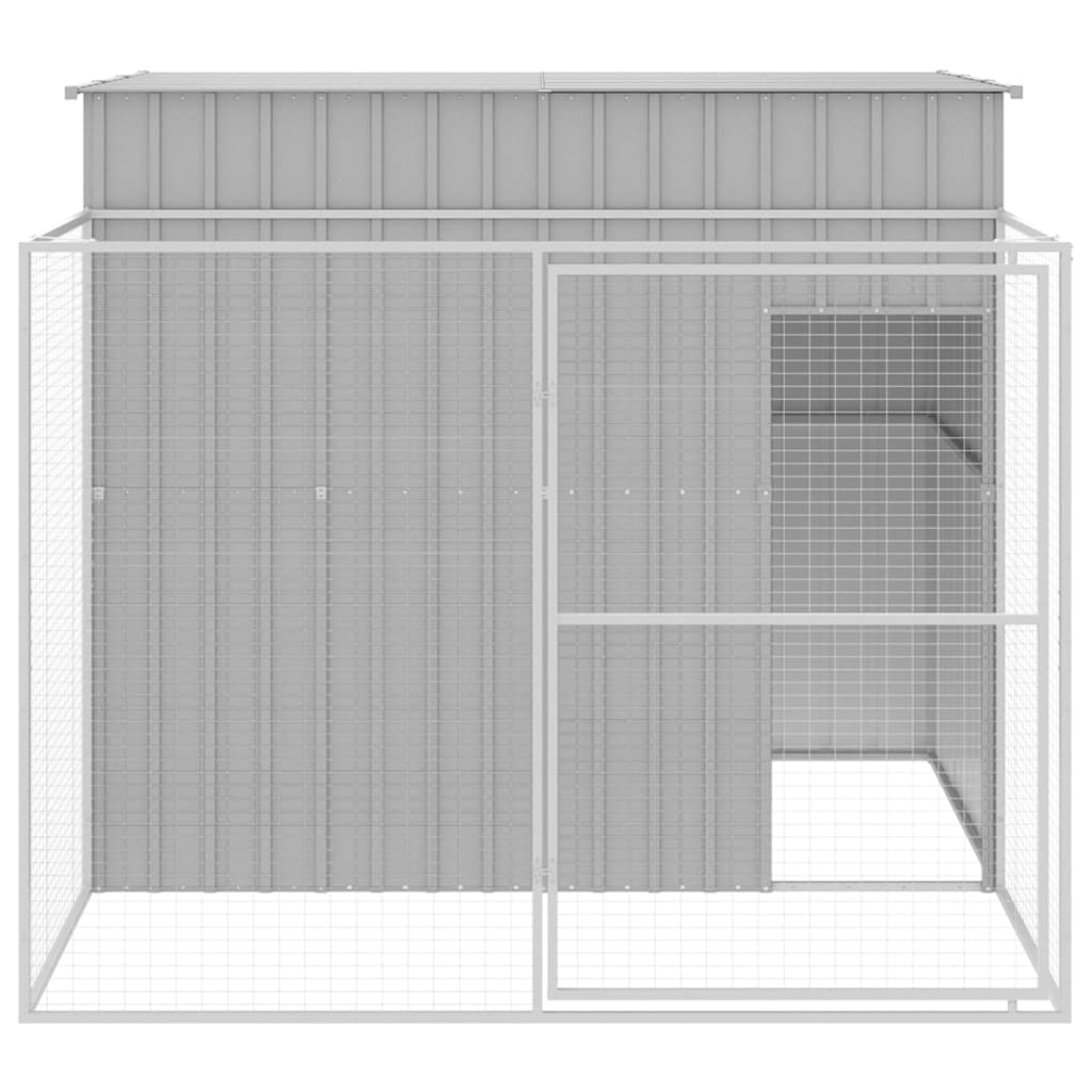 Casetta Cani Corsa Grigio Chiaro 214x253x181 cm Acciaio Zincato - homemem39