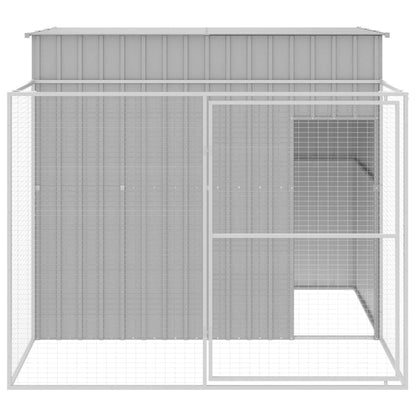 Casetta Cani Corsa Grigio Chiaro 214x253x181 cm Acciaio Zincato - homemem39