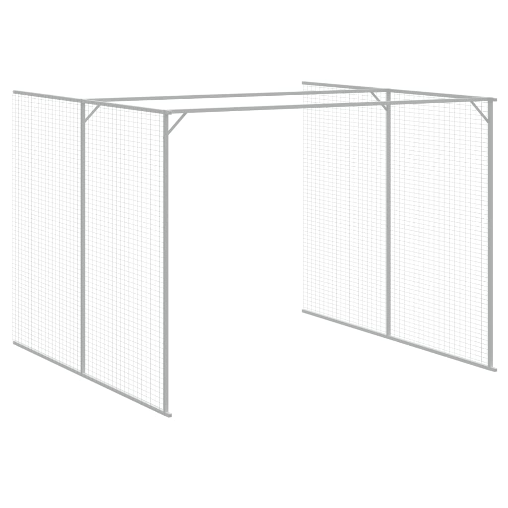 Casetta Cani Corsa Grigio Chiaro 214x661x181 cm Acciaio Zincato - homemem39