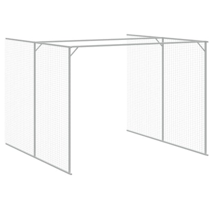 Casetta Cani Corsa Grigio Chiaro 214x661x181 cm Acciaio Zincato - homemem39