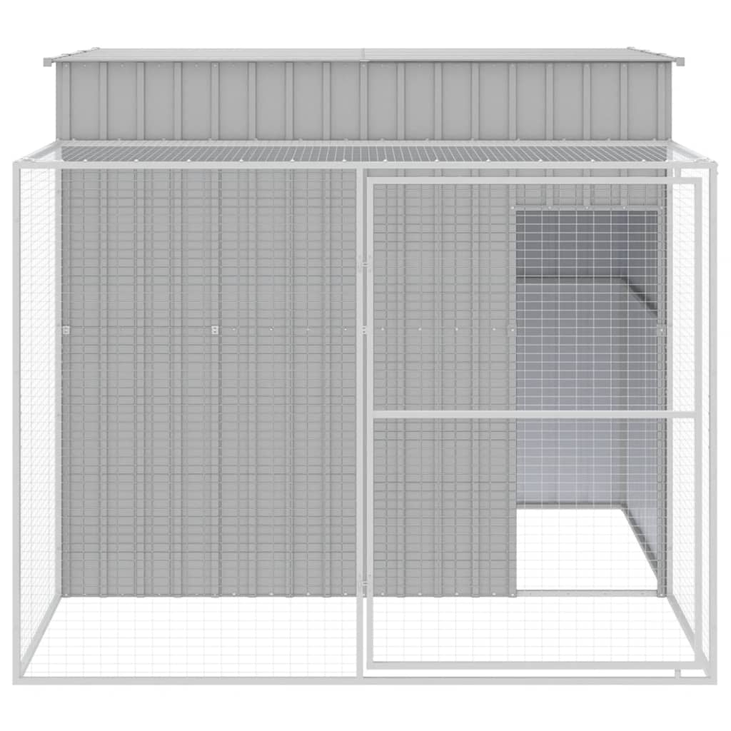 Casetta Cani Corsa Grigio Chiaro 214x253x181 cm Acciaio Zincato - homemem39