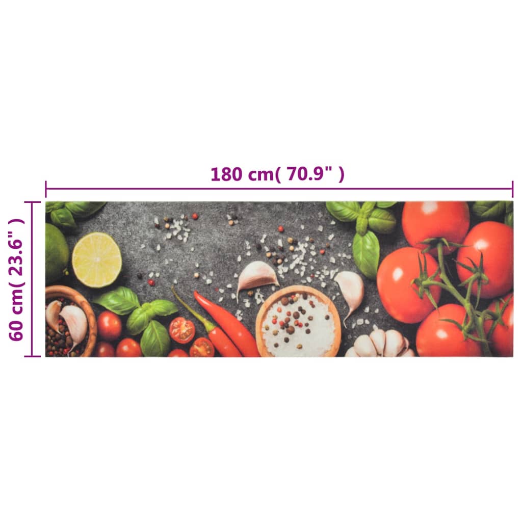 Tappeto da Cucina Lavabile Verdure 60x180 cm Velluto | homemem39