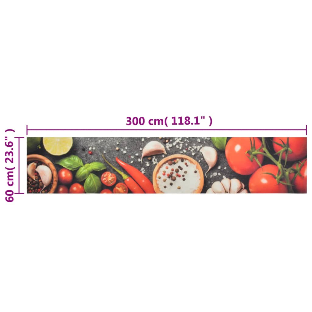 Tappeto da Cucina Lavabile Verdure 60x300 cm Velluto - homemem39