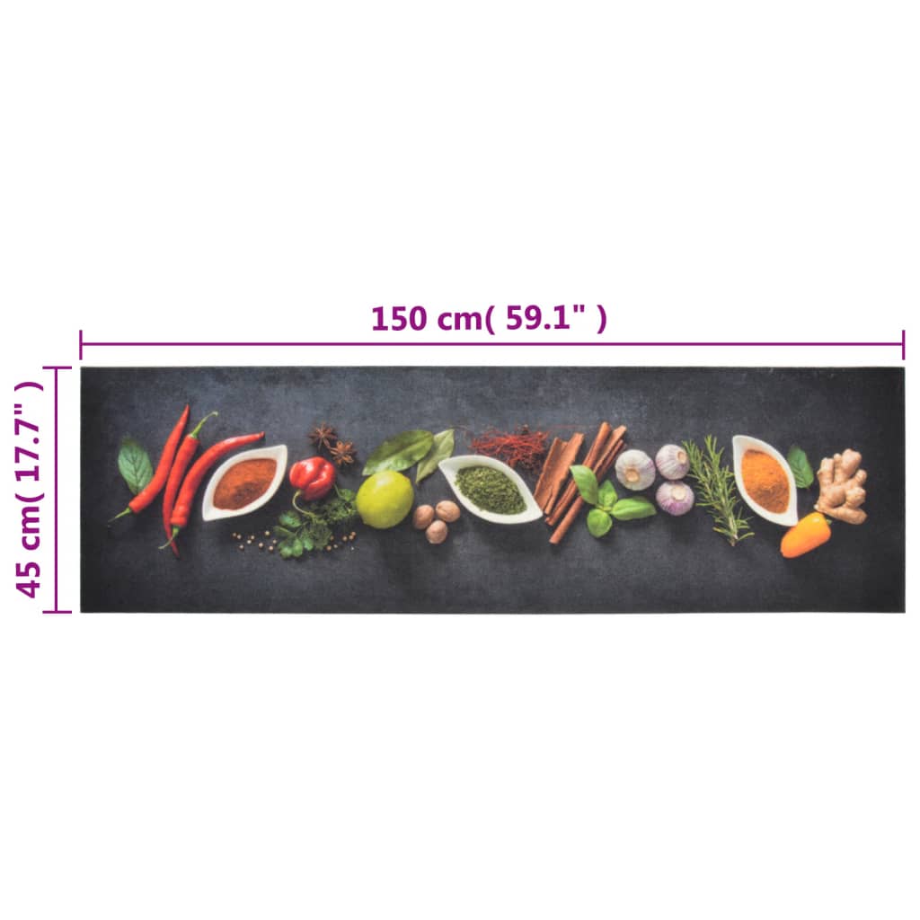 Tappeto da Cucina Lavabile Spezie 45x150 cm Velluto - homemem39