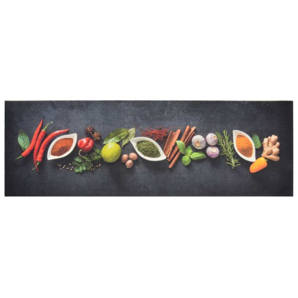 Tappeto da Cucina Lavabile Spezie 60x180 cm Velluto
