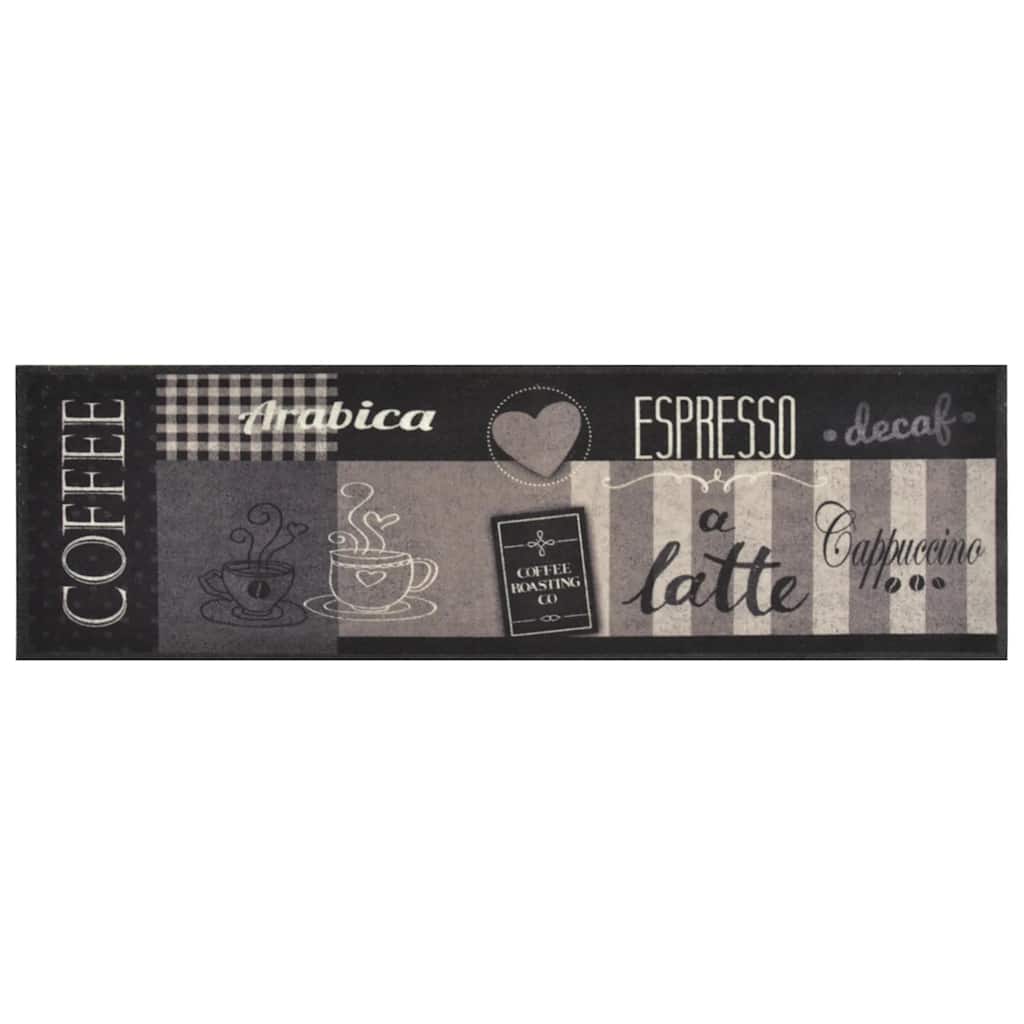 Tappeto da Cucina Lavabile Nero Caffè 45x150 cm Velluto | homemem39