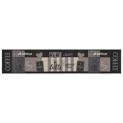 Tappeto da Cucina Lavabile Nero Caffè 60x300 cm Velluto | homemem39