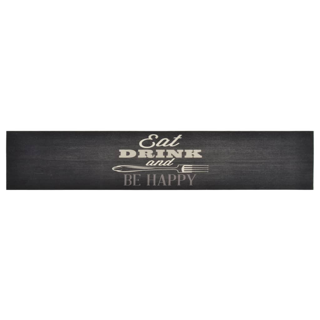 Tappeto da Cucina Lavabile Nero Cucina 60x300 cm Velluto | homemem39