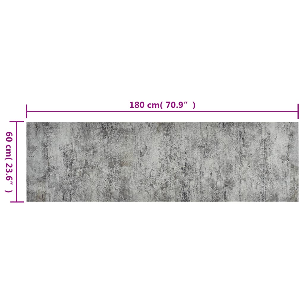 Tappeto da Cucina Lavabile Beton 60x180 cm Velluto - homemem39