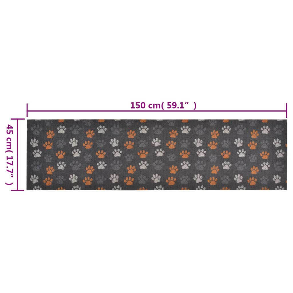 Tappeto da Cucina Lavabile Zampe 45x150 cm Velluto | homemem39