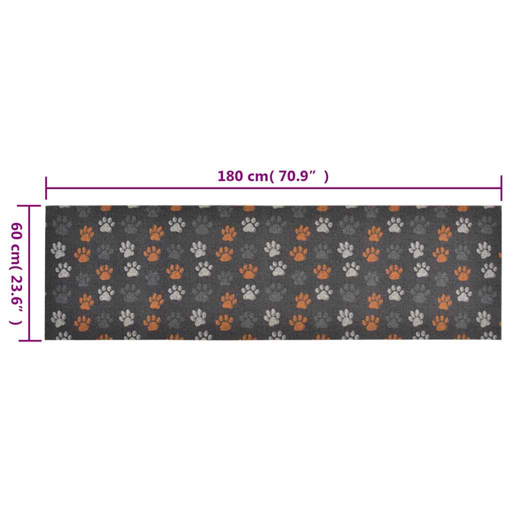 Tappeto da Cucina Lavabile Zampe 60x180 cm Velluto | homemem39