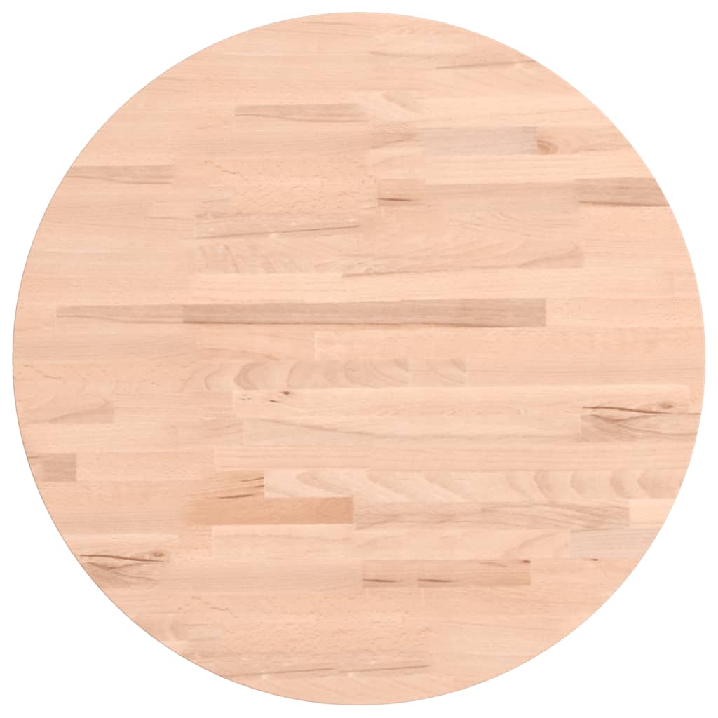 Piano per Tavolo Ø50x2,5 cm Rotondo in Legno Massello di Faggio