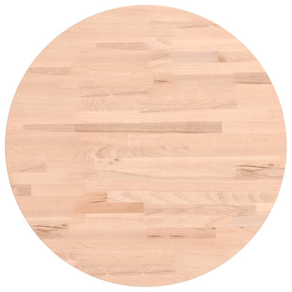 Piano per Tavolo Ø50x2,5 cm Rotondo in Legno Massello di Faggio