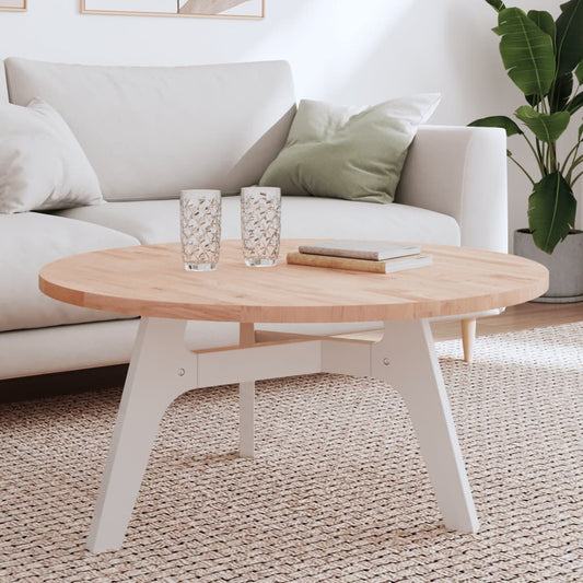 Piano per Tavolo Ø90x2,5 cm Rotondo in Legno Massello di Faggio