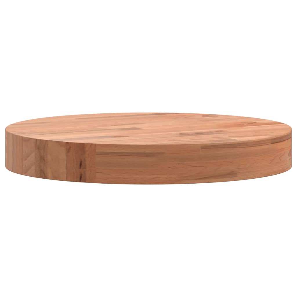 Piano per Tavolo Ø30x4 cm Rotondo in Legno Massello di Faggio | homemem39