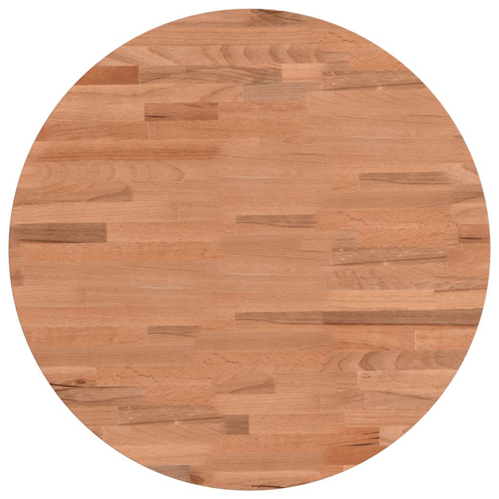 Piano per Tavolo Ø50x4 cm Rotondo in Legno Massello di Faggio | homemem39