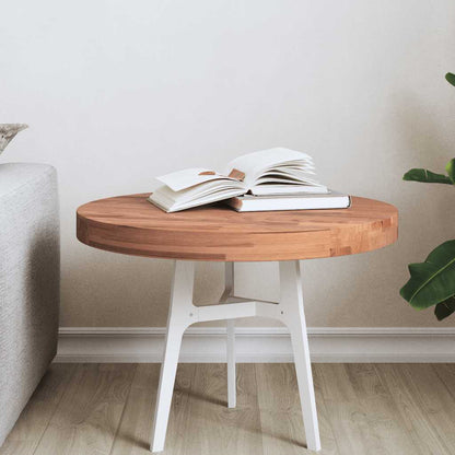 Piano per Tavolo Ø50x4 cm Rotondo in Legno Massello di Faggio | homemem39