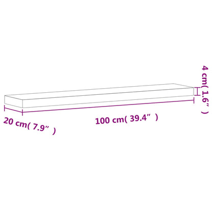 Mensola a Parete 100x20x4 cm in Legno Massello di Faggio | homemem39