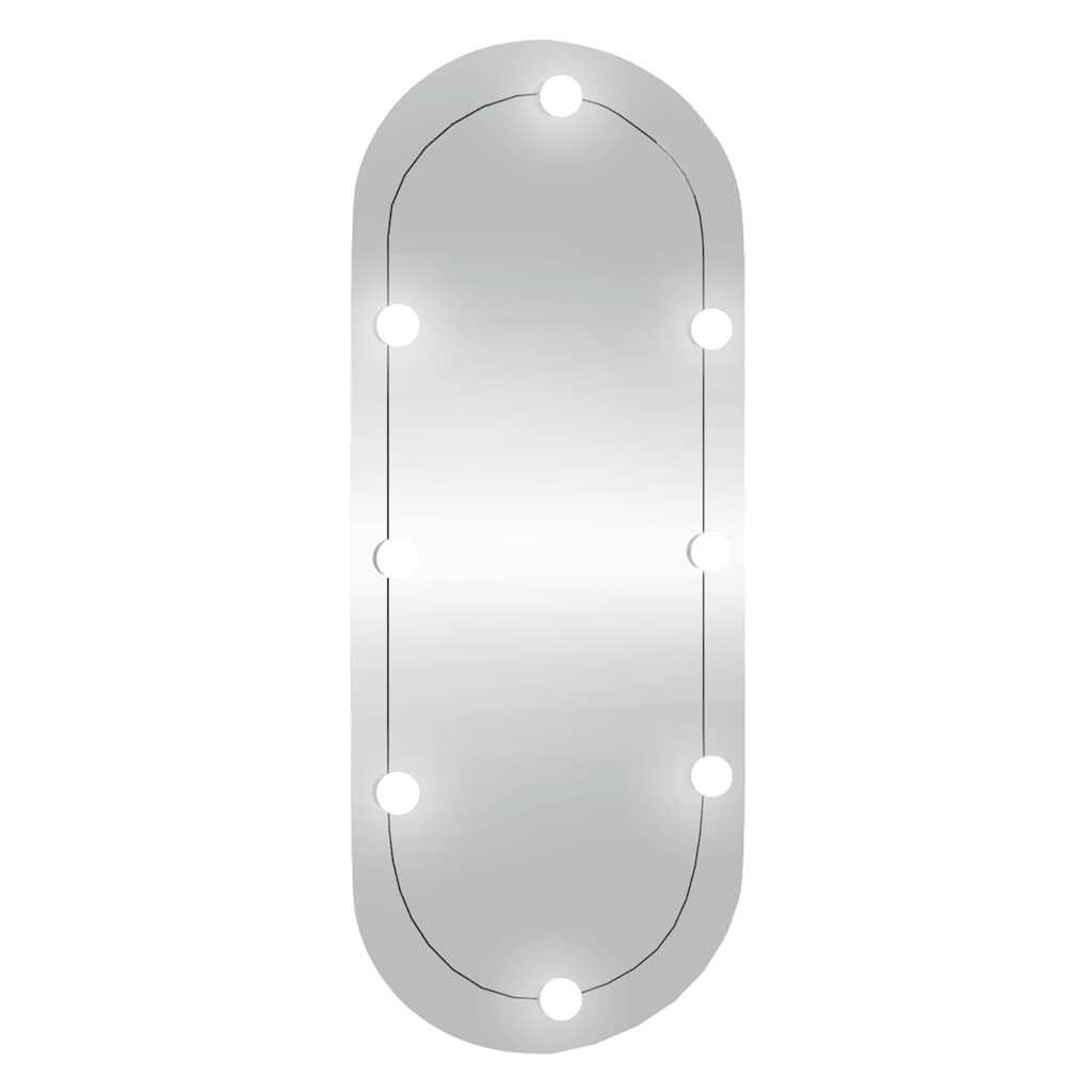 Specchio da Parete con Luci LED 25x60 cm Vetro Ovale - homemem39