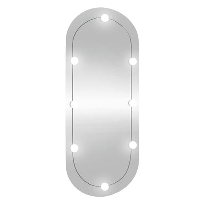 Specchio da Parete con Luci LED 25x60 cm Vetro Ovale - homemem39