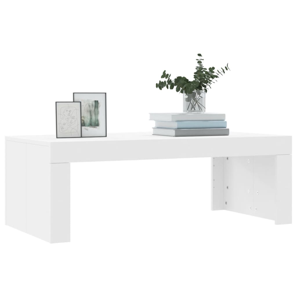 Tavolino da Salotto Bianco 102x50x36 cm in Legno Multistrato | homemem39
