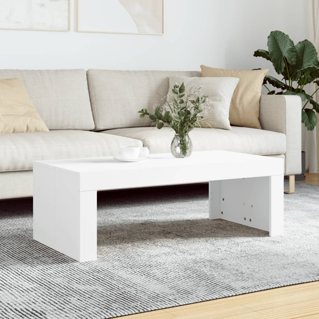 Tavolino da Salotto Bianco 102x50x36 cm in Legno Multistrato | homemem39