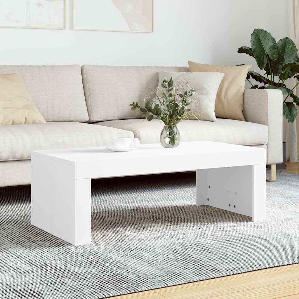 Tavolino da Salotto Bianco 102x50x36 cm in Legno Multistrato