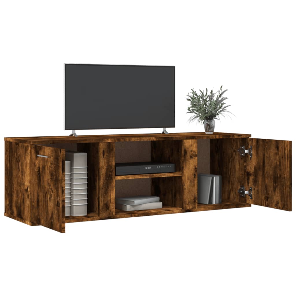 Smoked Oak TV Cabinet 120x34x37 cm Multilayer Wood