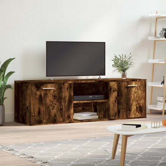 Smoked Oak TV Cabinet 120x34x37 cm Multilayer Wood